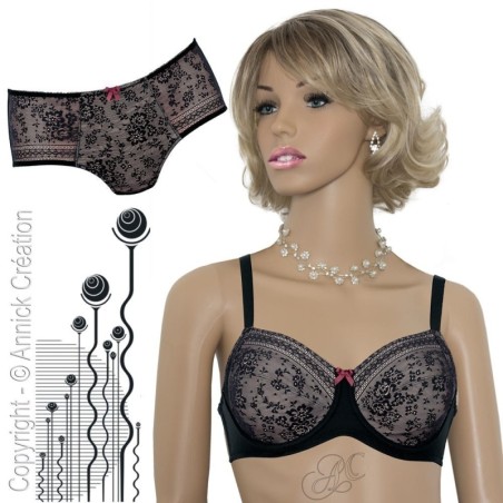 Ensemble lingerie motifs floraux, soutien-gorge pour prothèses