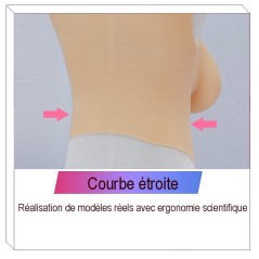 Buste faux seins réaliste, col haut, Bonnet H