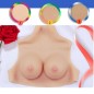 Buste faux seins 100% silicone, col haut, Bonnet C