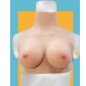 Buste faux seins 100% silicone, col haut, Bonnet C