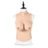 Buste long faux seins col haut, 100% silicone, C-D