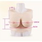 Buste faux seins 100% silicone encolure ronde, bonnet C-D-G