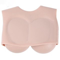 Buste faux seins silicone, encolure ronde, décolleté dos