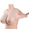 Buste faux seins silicone, encolure ronde, décolleté dos