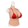 Buste long faux seins, 100% silicone, col haut, Bonnet C-D-E-G