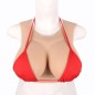 Buste faux seins, 100% silicone, encolure ronde, Bonnet F