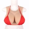 Buste faux seins, 100% silicone, encolure ronde, Bonnet F