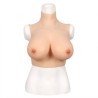 Buste faux seins silicone, col haut, bonnet F