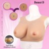 Buste fausse poitrine, bonnet D, 100% silicone