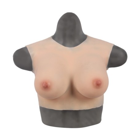 Buste fausse poitrine, bonnet D, 100% silicone