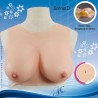 Buste faux seins silicone, encolure ronde, Bonnet C-D-E-F-G