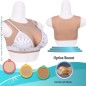 Buste faux seins, encolure ronde, 100% silicone