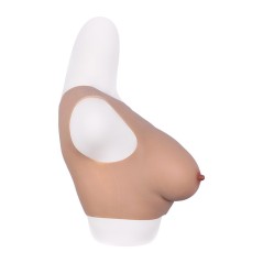 Buste faux seins, encolure ronde, 100% silicone