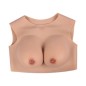 Buste faux seins, encolure ronde, 100% silicone