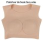 Buste faux seins silicone, encolure ronde