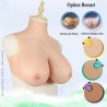 Buste faux seins, silicone, col haut, Bonnet B-C-D-E-G-H