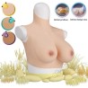 Buste faux seins silicone, col haut, bonnet E