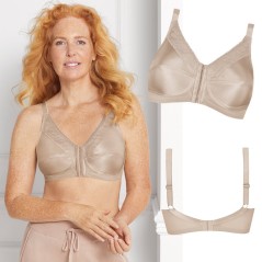 Soutien-gorge sans armatures pour prothèses, fermeture avant